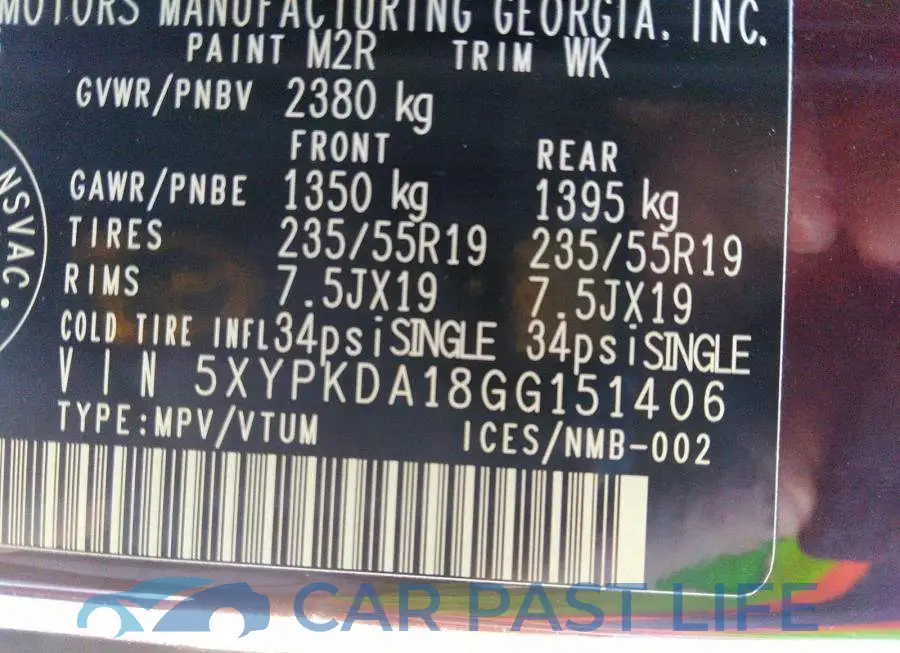 5XYPKDA18GG151406# 9
