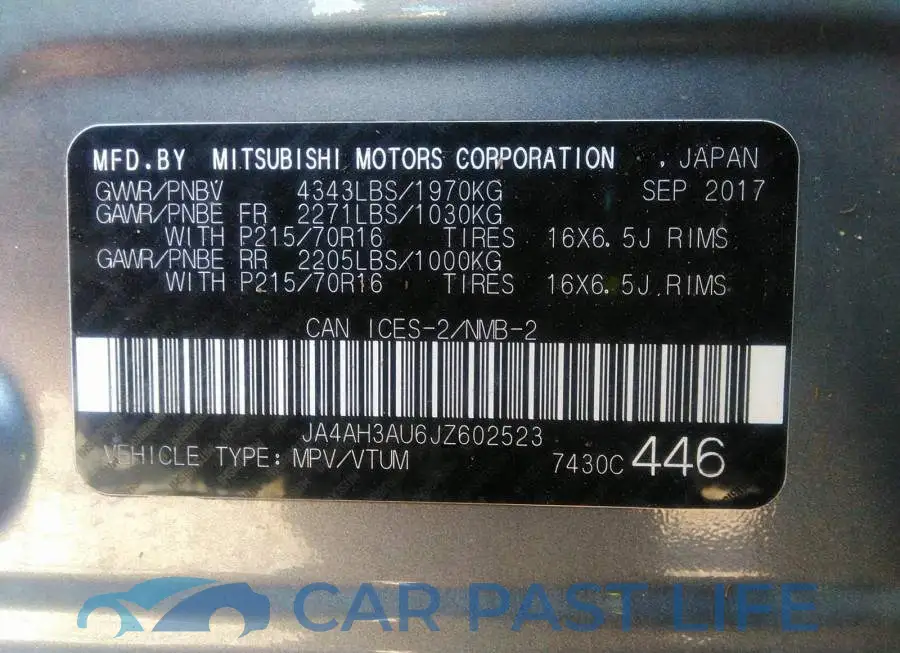 JA4AH3AU6JZ602523# 9
