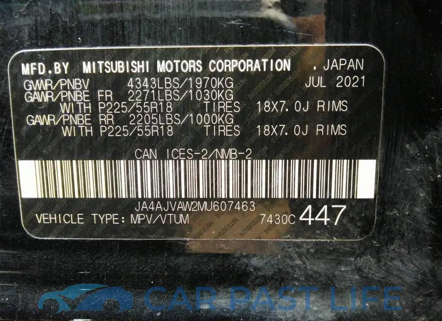 JA4AJVAW2MU607463# 9