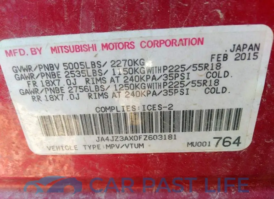 JA4JZ3AX0FZ603181# 9