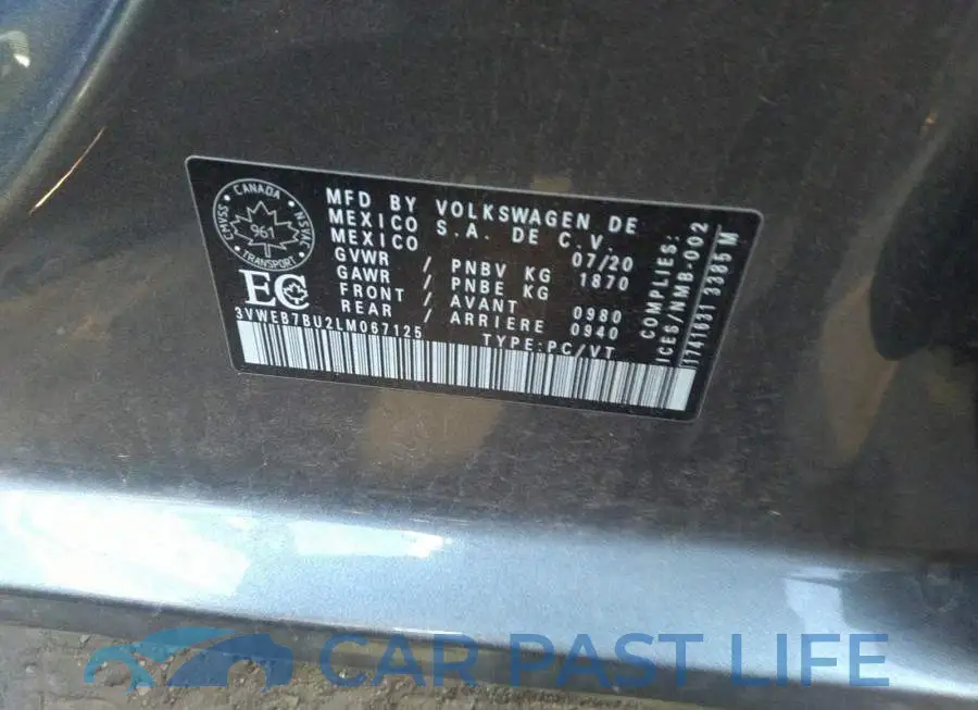 3VWEB7BU2LM067125# 9