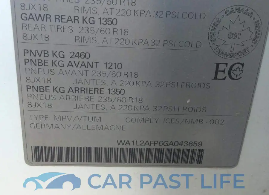 WA1L2AFP6GA043659# 9
