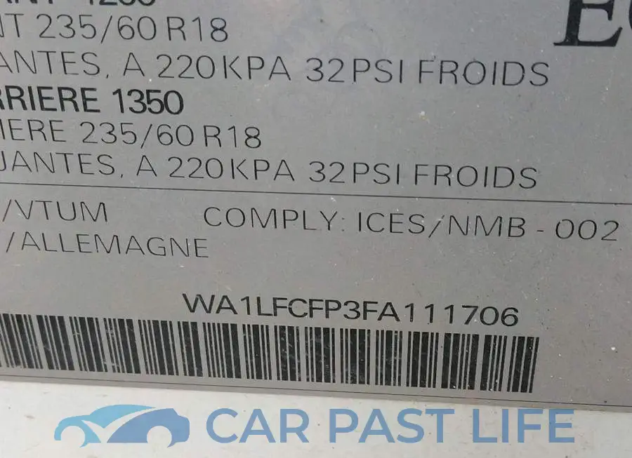 WA1LFCFP3FA111706# 9
