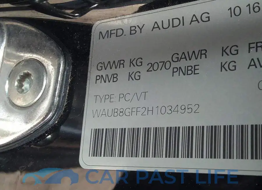 WAUB8GFF2H1034952# 9