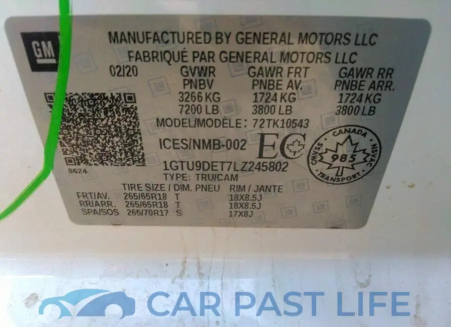 1GTU9DET7LZ245802# 9