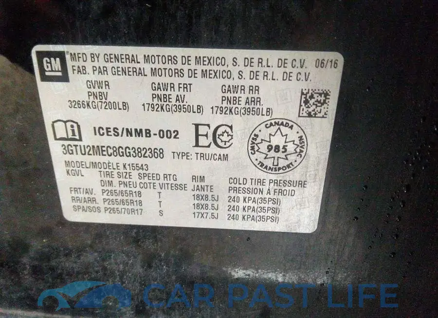 3GTU2MEC8GG382368# 9