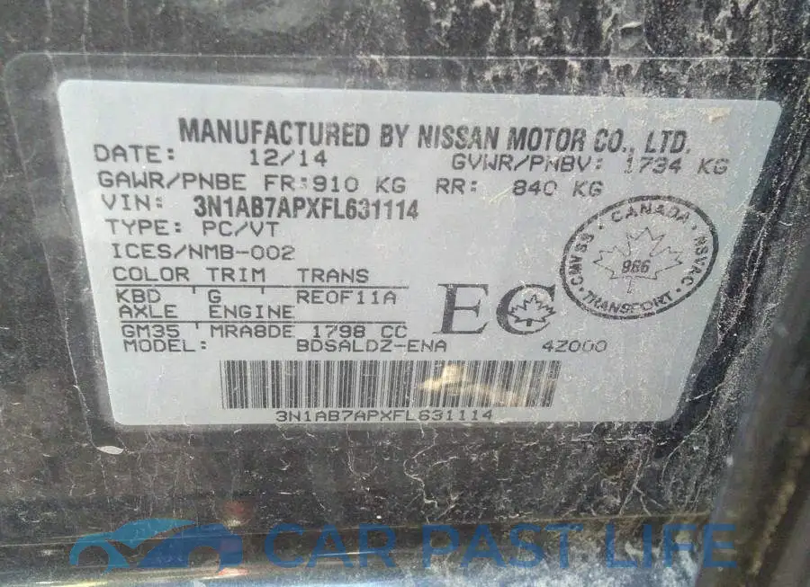 3N1AB7APXFL631114# 9