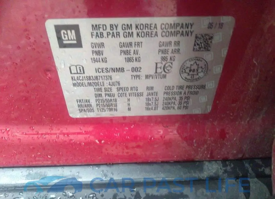 KL4CJ1SB3JB717376# 9