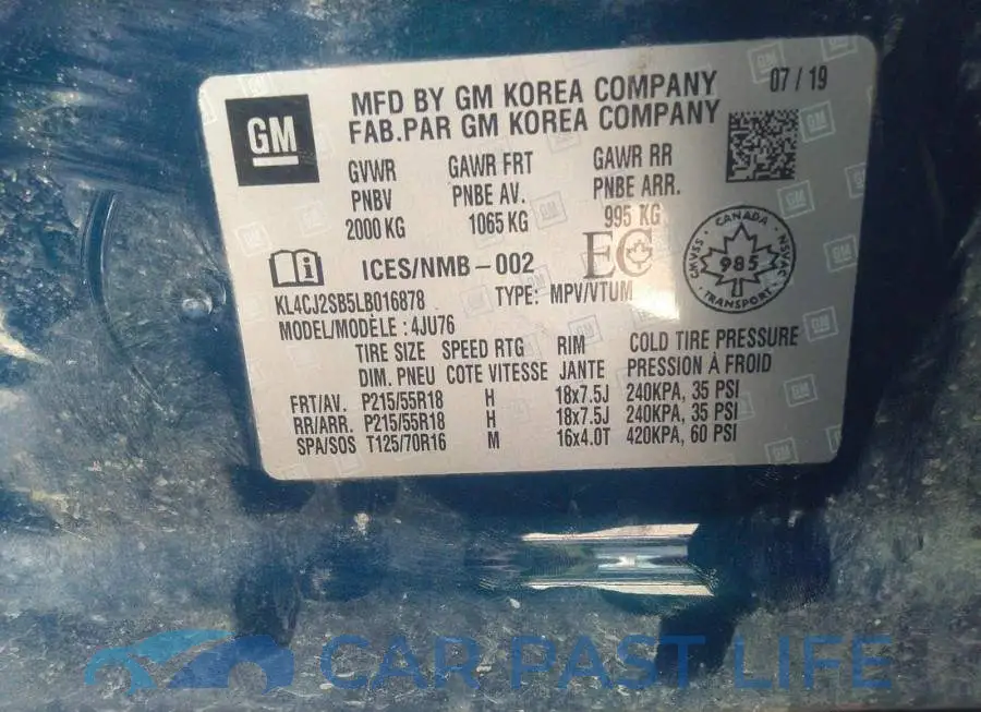KL4CJ2SB5LB016878# 9