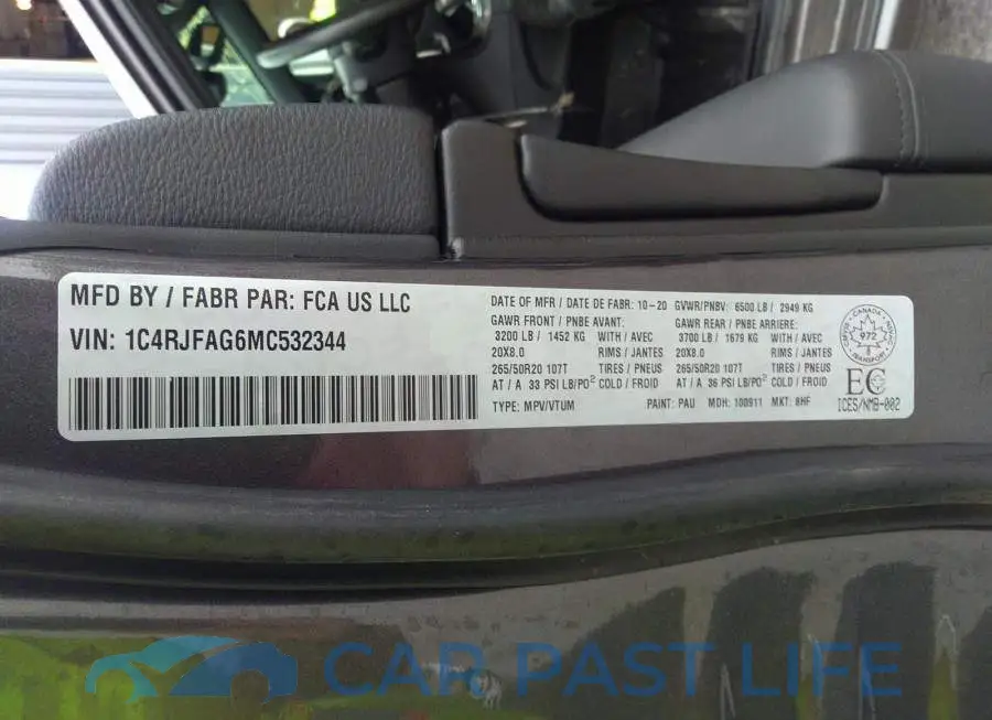 1C4RJFAG6MC532344# 9