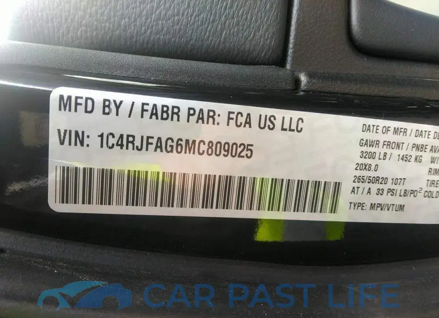 1C4RJFAG6MC809025# 9