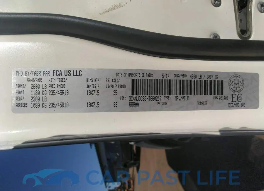 3C4NJDCB5HT660217# 9