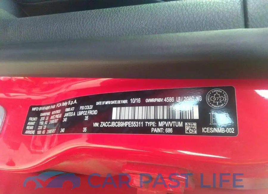 ZACCJBCB9HPE55311# 9