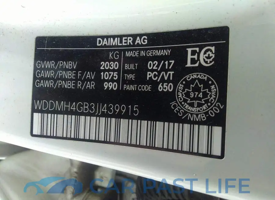 WDDMH4GB3JJ439915# 9