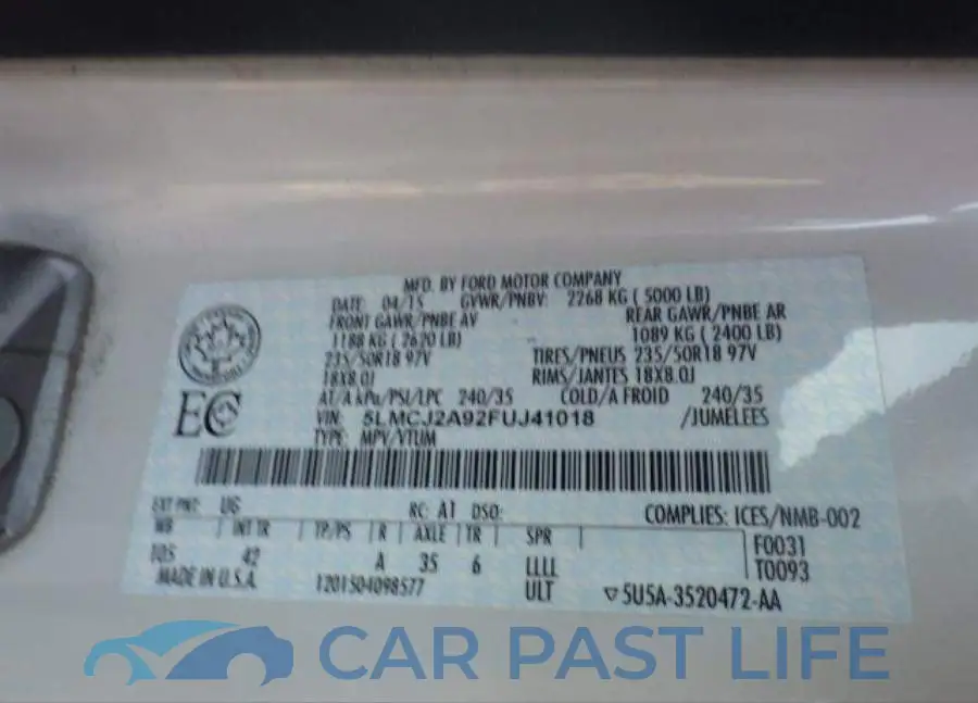 5LMCJ2A92FUJ41018# 9