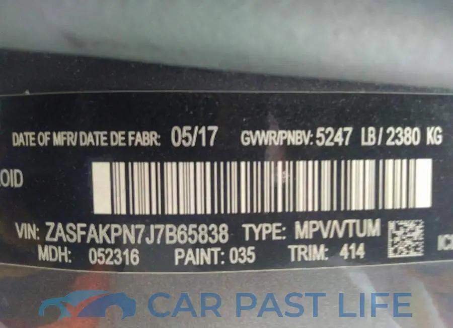 ZASFAKPN7J7B65838# 9