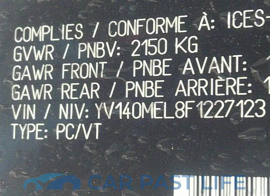 YV140MEL8F1227123# 9