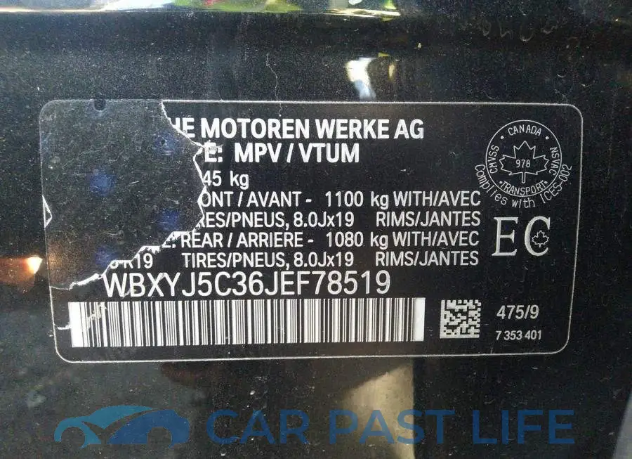 WBXYJ5C36JEF78519# 9