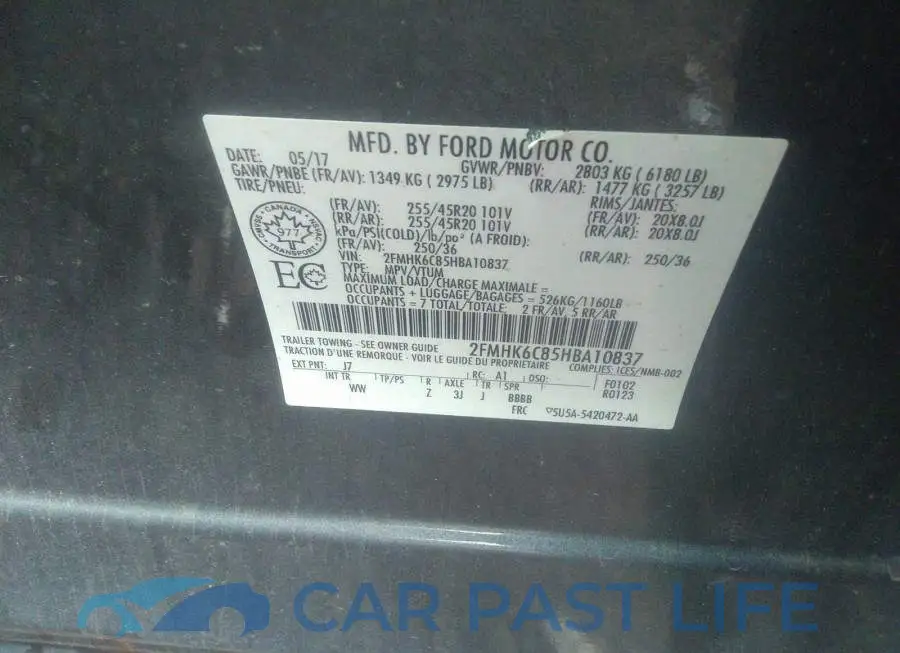2FMHK6C85HBA10837# 9
