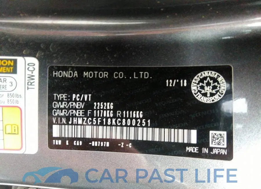 JHMZC5F18KC800251# 9
