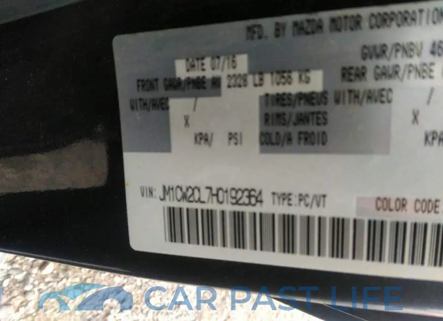 JM1CW2CL7H0192364# 9