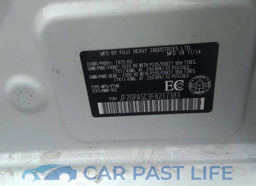 JF2GPASC3F8217383# 9