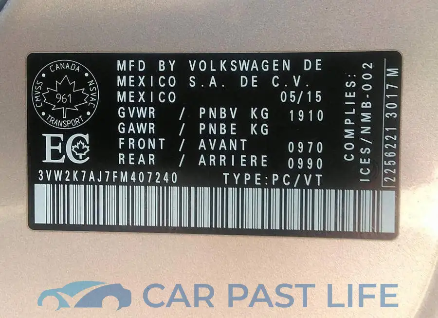 3VW2K7AJ7FM407240# 9
