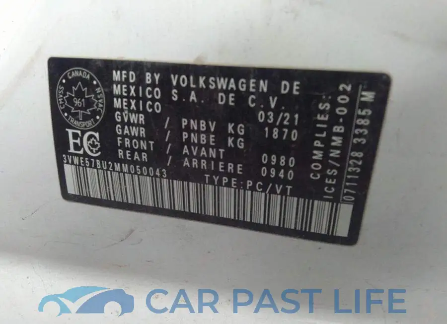 3VWE57BU2MM050043# 9