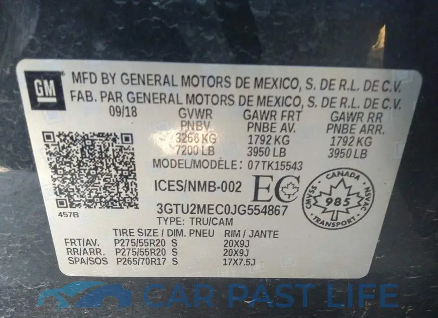 3GTU2MEC0JG554867# 9
