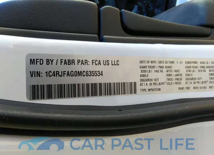 1C4RJFAG0MC635534# 9