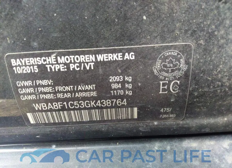 WBA8F1C53GK438764# 9
