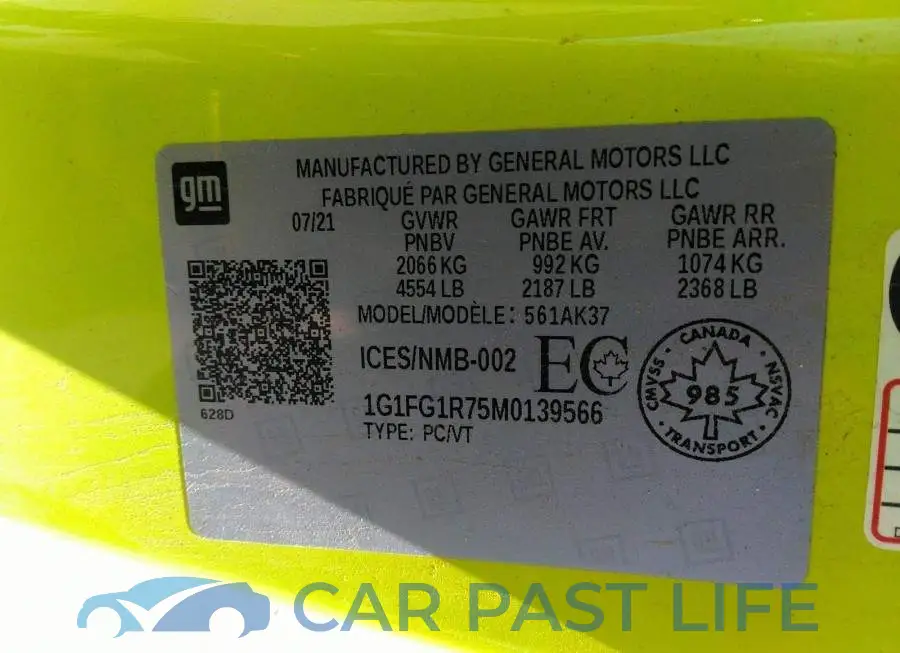 1G1FG1R75M0139566# 9