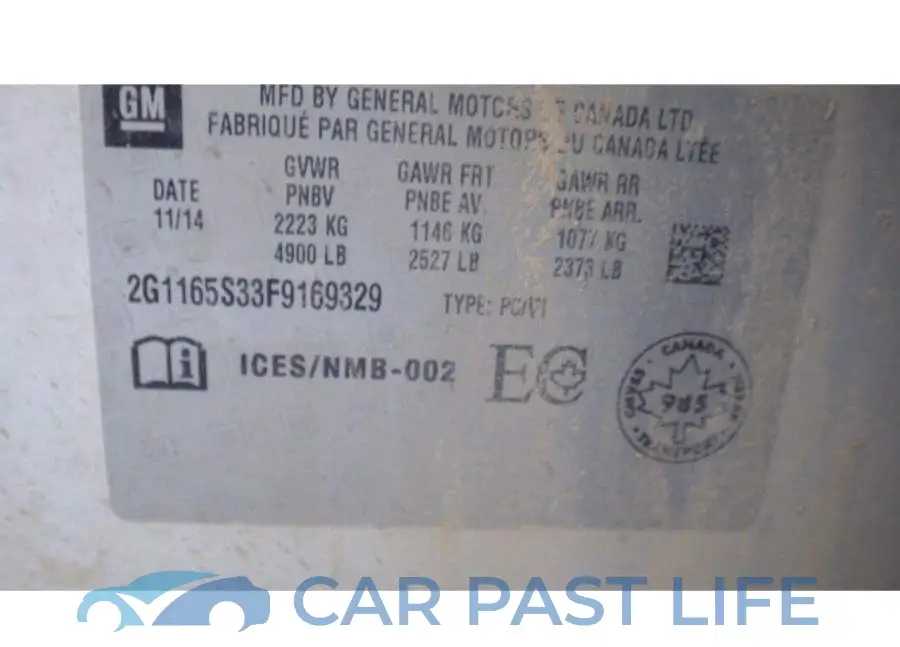 2G1165S33F9169329# 6