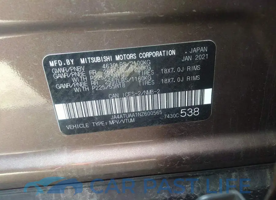 JA4ATUAA1NZ600565# 9