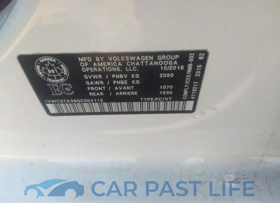 1VWCS7A39GC004112# 9