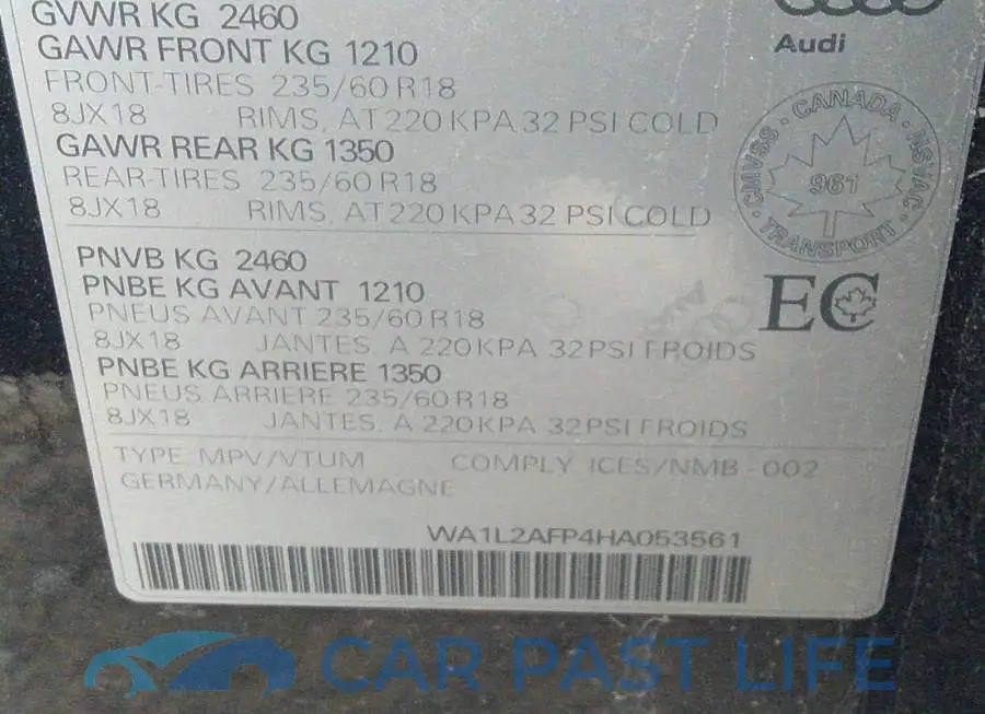 WA1L2AFP4HA053561# 9