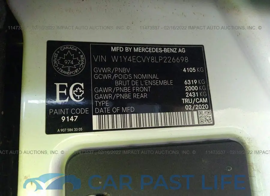 W1Y4ECVY8LP226698# 9