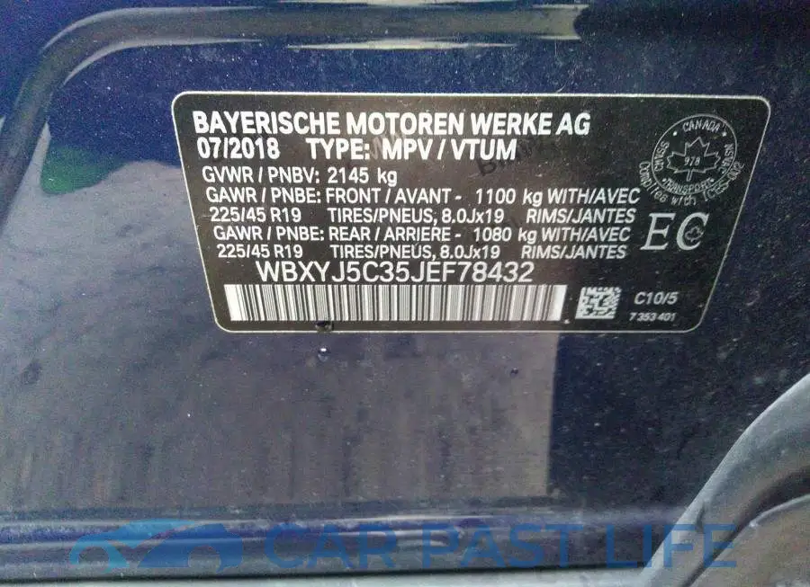 WBXYJ5C35JEF78432# 9