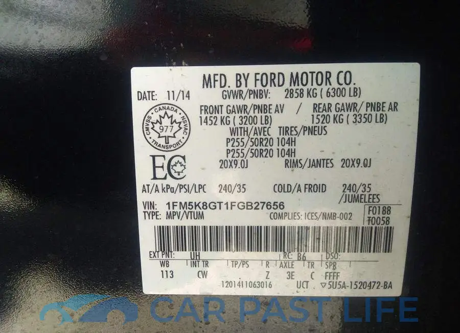 1FM5K8GT1FGB27656# 9