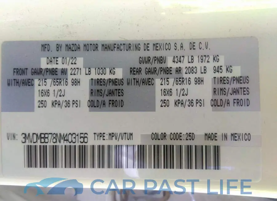 3MVDMBB78NM403156# 9