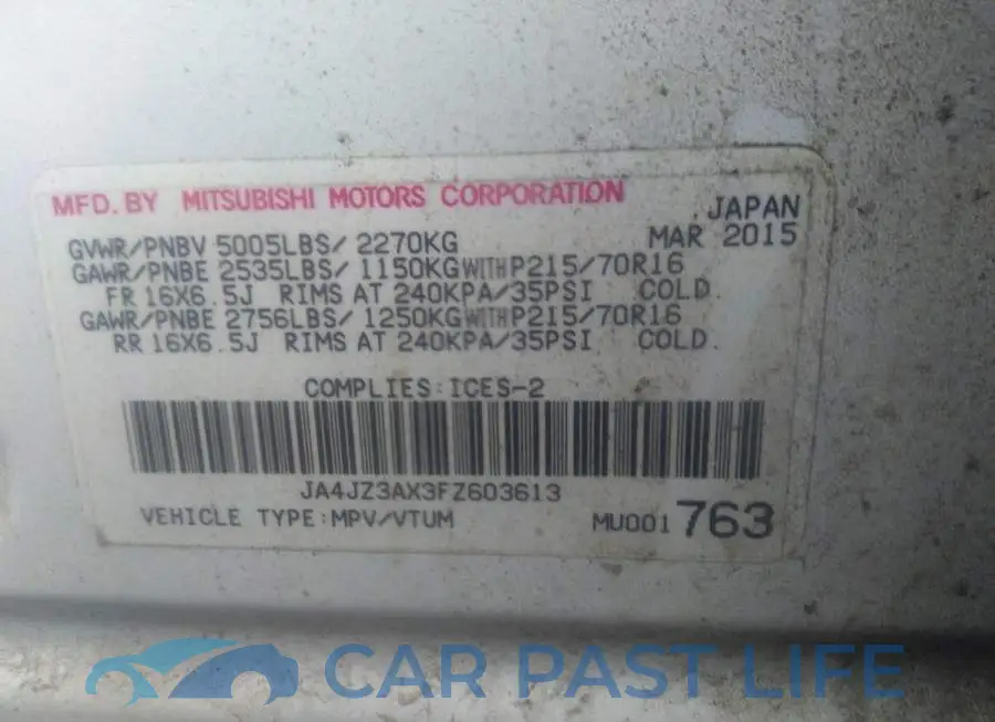 JA4JZ3AX3FZ603613# 9