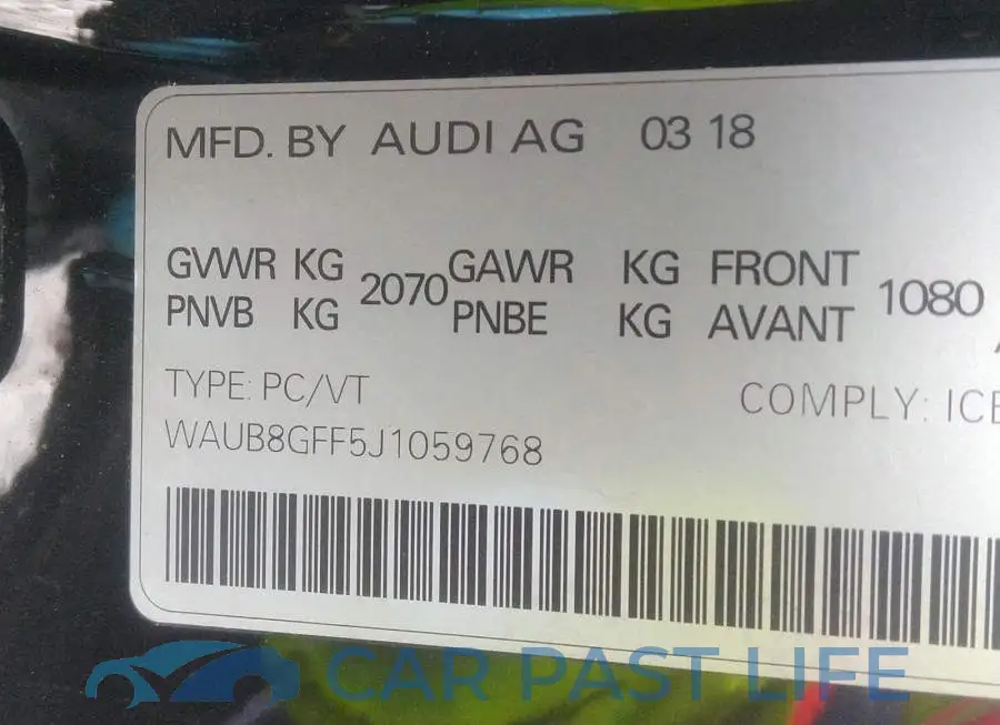 WAUB8GFF5J1059768# 9