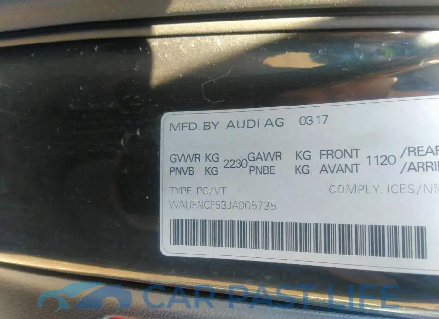 WAUFNCF53JA005735# 9