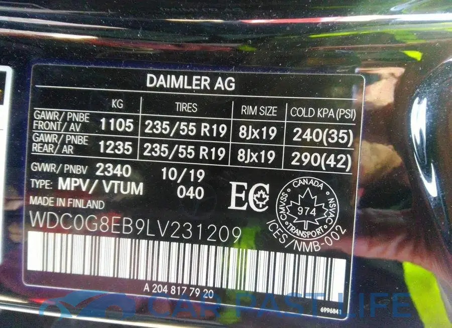 WDC0G8EB9LV231209# 9
