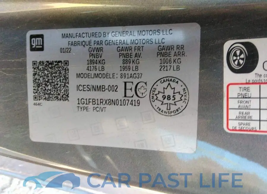 1G1FB1RX8N0107419# 9