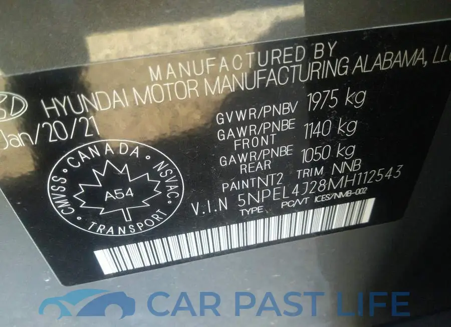 5NPEL4J28MH112543# 9