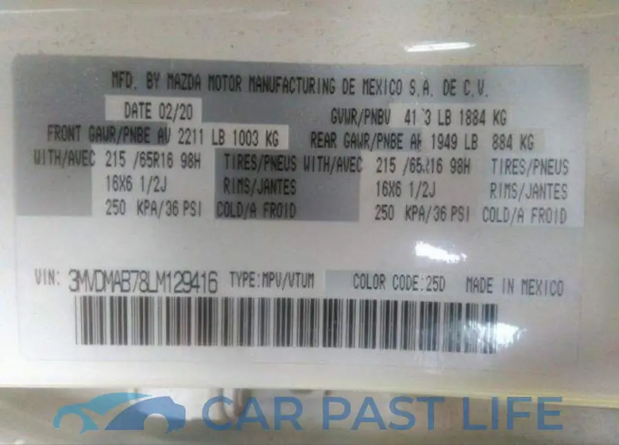 3MVDMAB78LM129416# 9