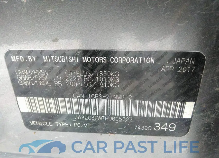JA32U8FW7HU605322# 9