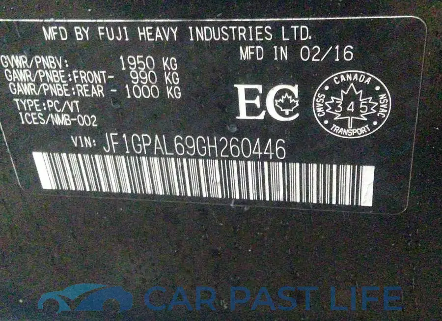 JF1GPAL69GH260446# 9