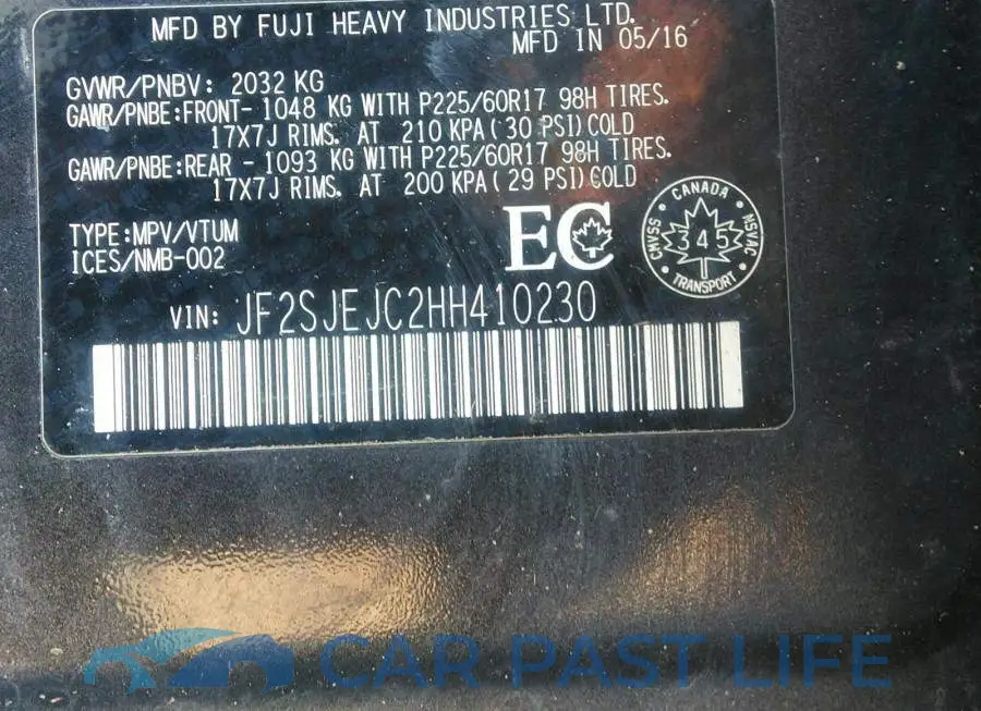 JF2SJEJC2HH410230# 9
